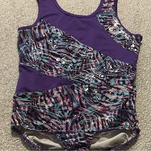 Danskin Now Purple and Multicolor Kids Bodysuit